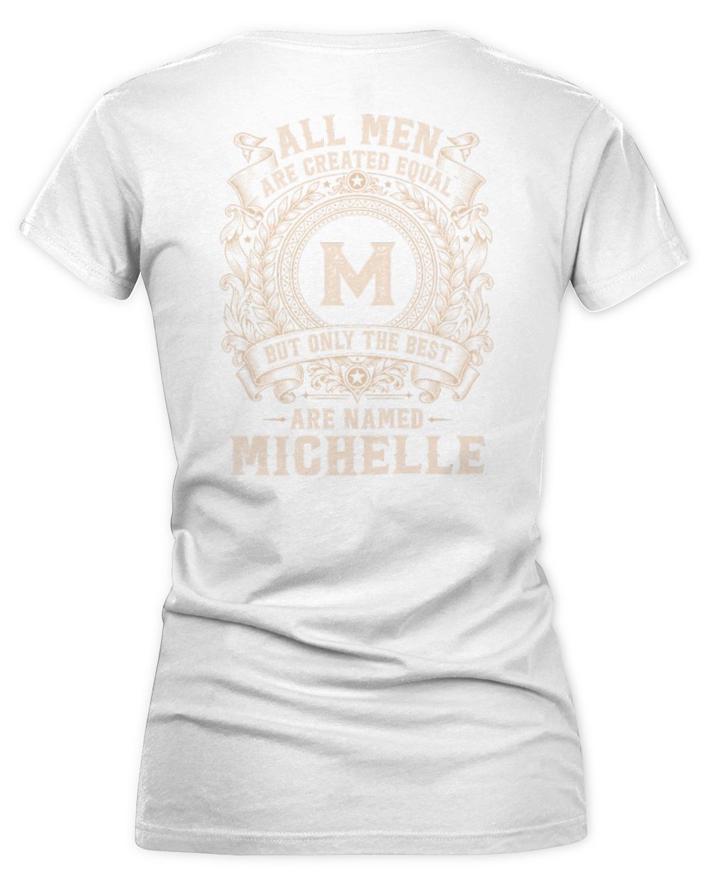 All Men Are Created Equal Cool Logo Shirt MICHELLE M1-60 / Women's V-Neck T-Shirt / white