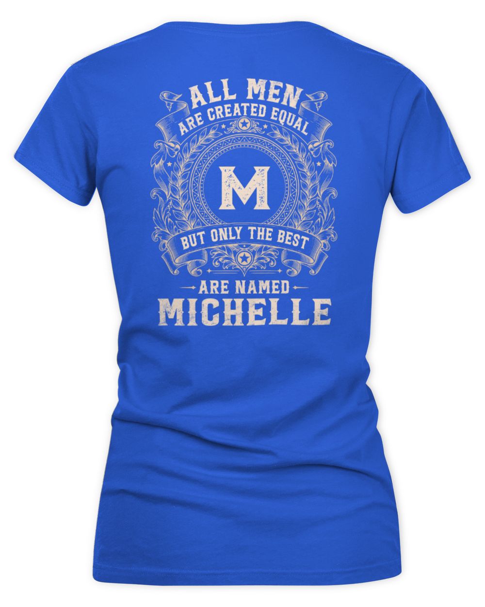 All Men Are Created Equal Cool Logo Shirt MICHELLE M1-60 / Women's V-Neck T-Shirt / royal