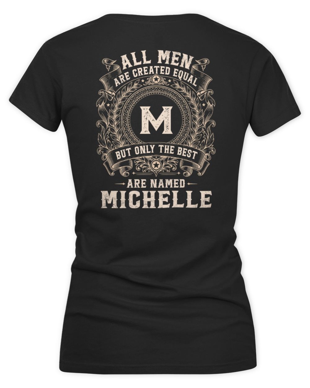 All Men Are Created Equal Cool Logo Shirt MICHELLE M1-60 / Women's V-Neck T-Shirt / black