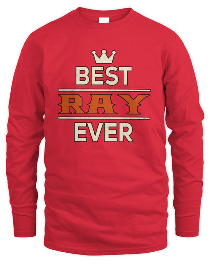 Best Your Name With Crown Shirt RAY M1-59 / Men's Long Sleeved T-Shirt / red