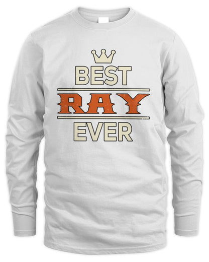 Best Your Name With Crown Shirt RAY M1-59 / Men's Long Sleeved T-Shirt / white