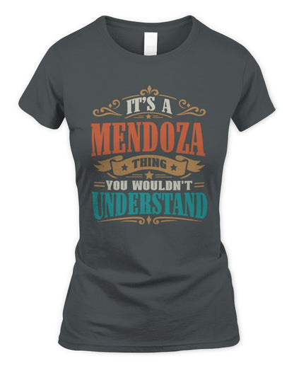 It’s a Name Thing Personalized Retro T-Shirt MENDOZA M1-47 / Women's Standard T-Shirt / charcoal