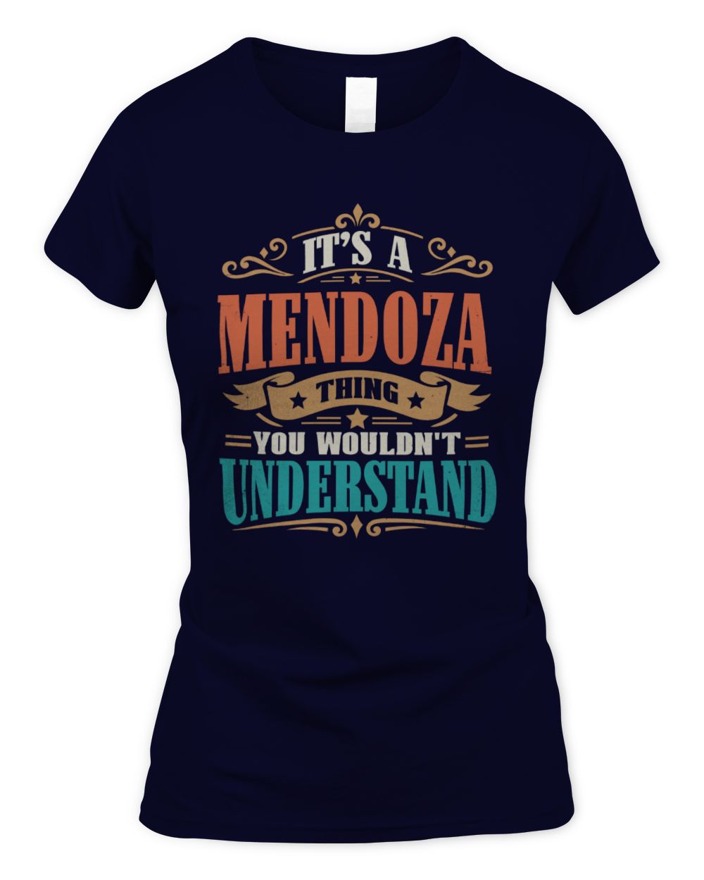 It’s a Name Thing Personalized Retro T-Shirt MENDOZA M1-47 / Women's Standard T-Shirt / navy