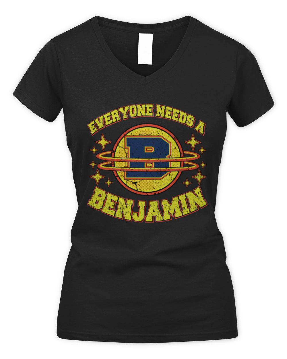 Everyone Needs a Your Name Shirt BENJAMIN M1-76 / Women's V-Neck T-Shirt / black