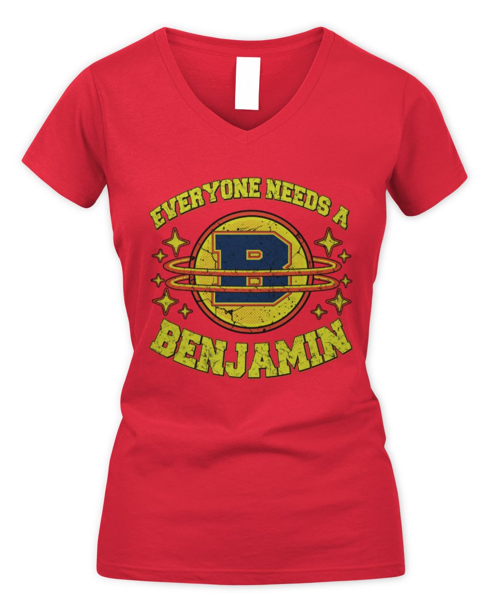 Everyone Needs a Your Name Shirt BENJAMIN M1-76 / Women's V-Neck T-Shirt / red