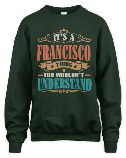 It’s a Name Thing Personalized Retro T-Shirt FRANCISCO M1-47 / Unisex Sweatshirt / forest green