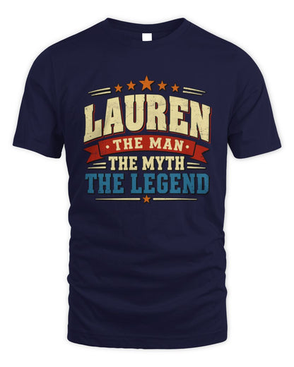 The Man The Myth The Legend Ribbon Vintage T-Shirt LAUREN M1-56 / Unisex Standard T-Shirt / navy
