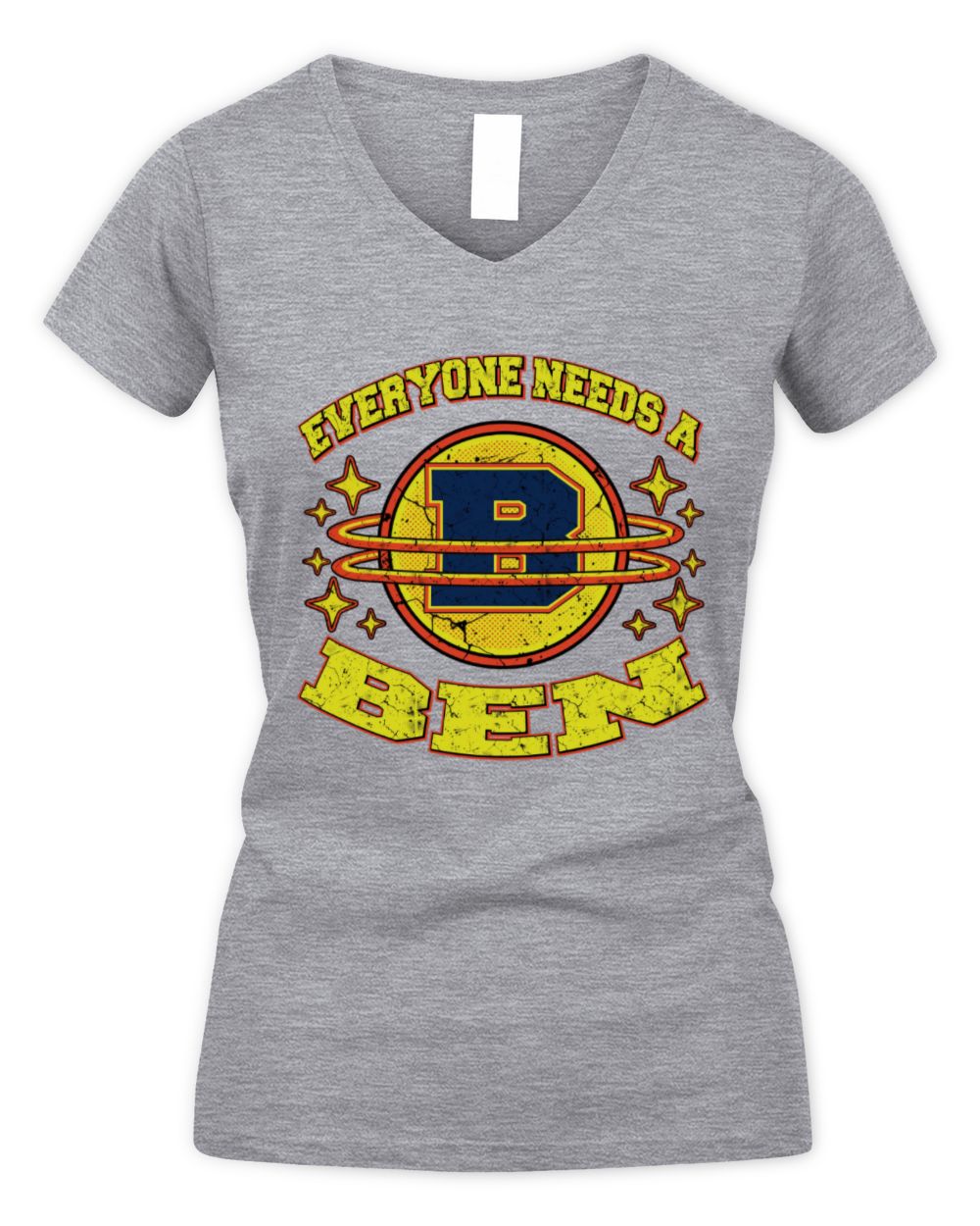 Everyone Needs a Your Name Shirt BEN M1-76 / Women's V-Neck T-Shirt / sport grey