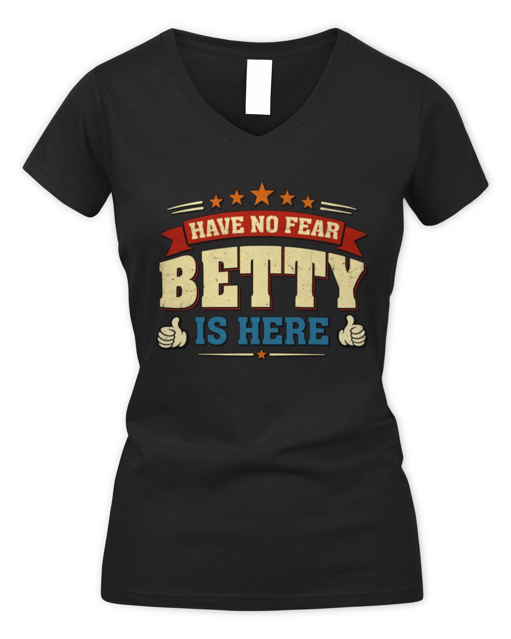 Have No Fear Your Name Is Here Cool Graphic T-Shirt BETTY M1-71 / Women's V-Neck T-Shirt / black