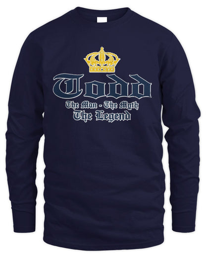 The Man The Myth The Legend Corona Beer T-Shirt TODD M1-S83 / Men's Long Sleeved T-Shirt / navy