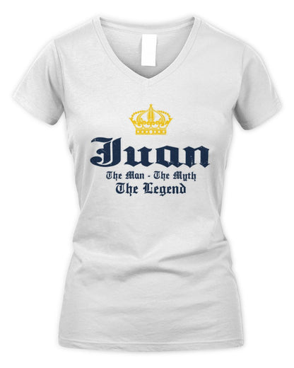 The Man The Myth The Legend Corona Beer T-Shirt JUAN M1-S83 / Women's V-Neck T-Shirt / white
