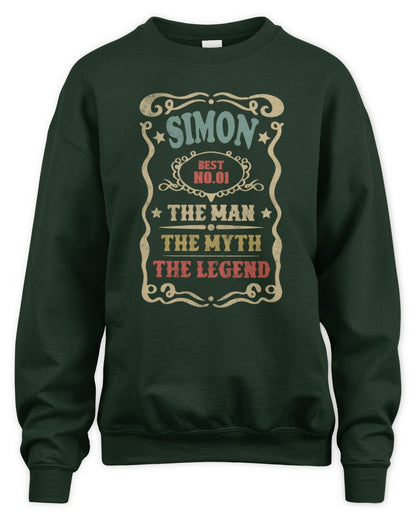 The Man The Myth The Legend Vintage Gold Wine Shirt SIMON M1-52 / Unisex Sweatshirt / forest green