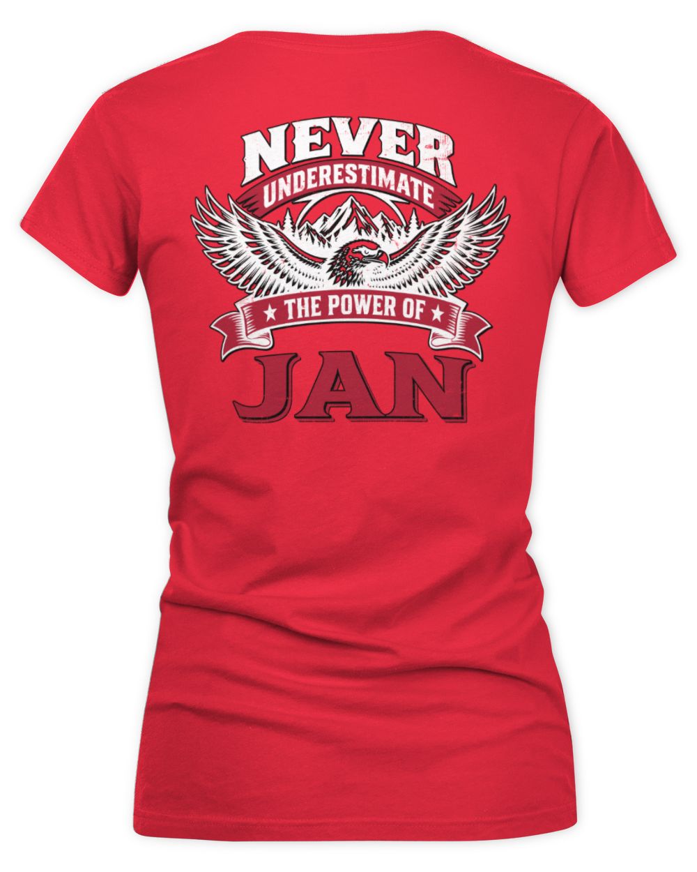 Never Underestimate Your Name Eagle Mountain Shirt JAN M1-61 / Women's V-Neck T-Shirt / red