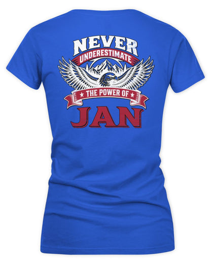 Never Underestimate Your Name Eagle Mountain Shirt JAN M1-61 / Women's V-Neck T-Shirt / royal