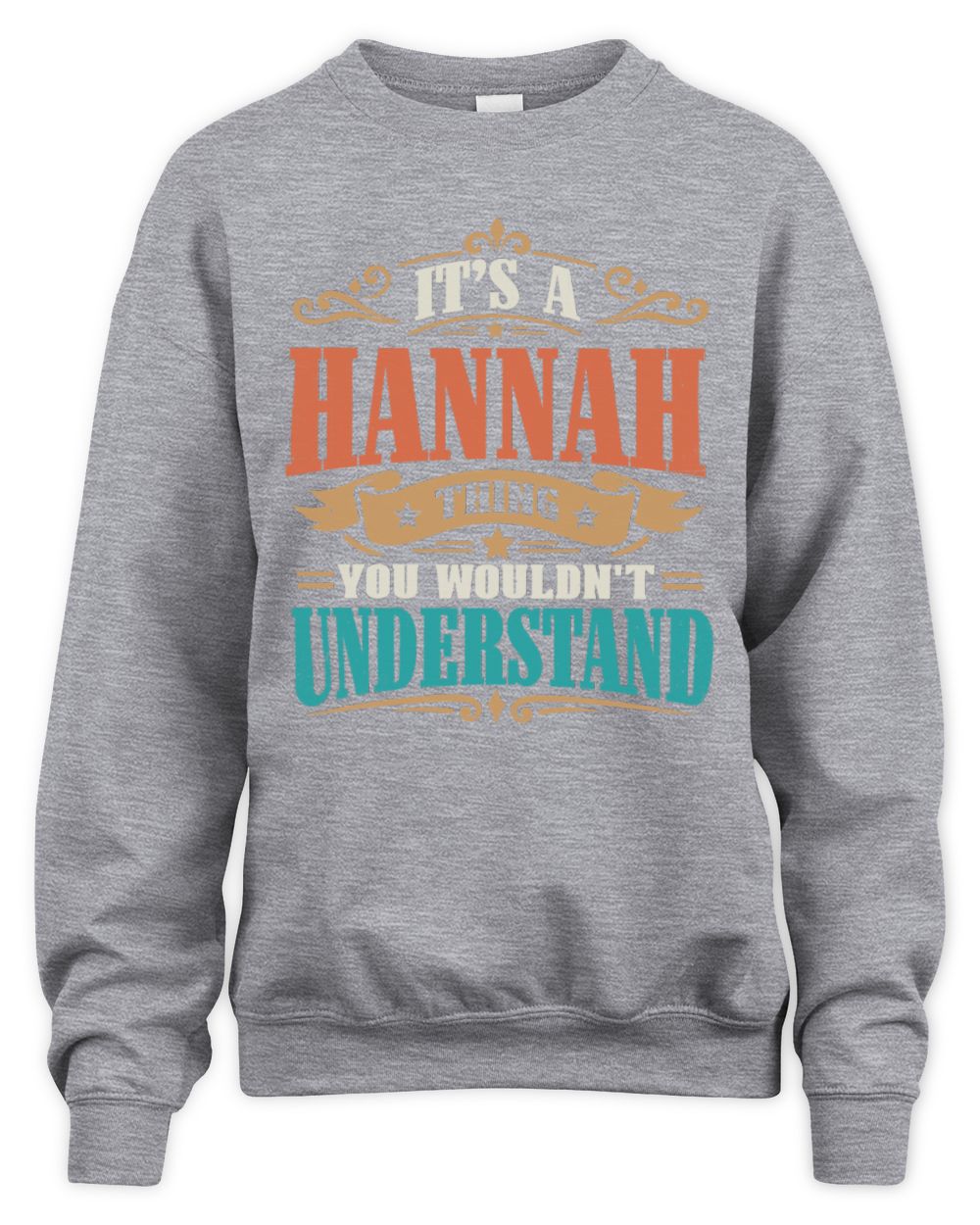 It’s a Name Thing Personalized Retro T-Shirt HANNAH M1-47 / Unisex Sweatshirt / sport grey