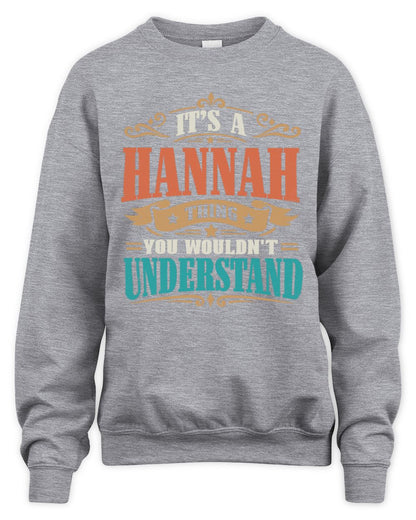 It’s a Name Thing Personalized Retro T-Shirt HANNAH M1-47 / Unisex Sweatshirt / sport grey