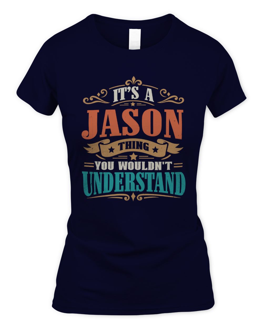 It’s a Name Thing Personalized Retro T-Shirt JASON M1-47 / Women's Standard T-Shirt / navy