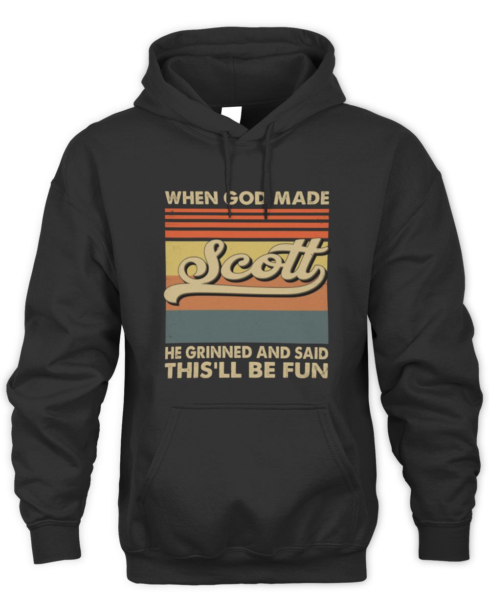 When God Made Your Name He Grinned Vintage T-Shirt SCOTT M1-55 / Unisex Hoodie / black