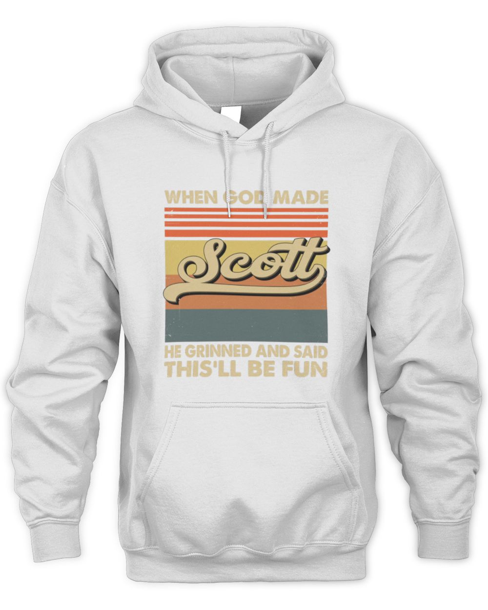 When God Made Your Name He Grinned Vintage T-Shirt SCOTT M1-55 / Unisex Hoodie / white