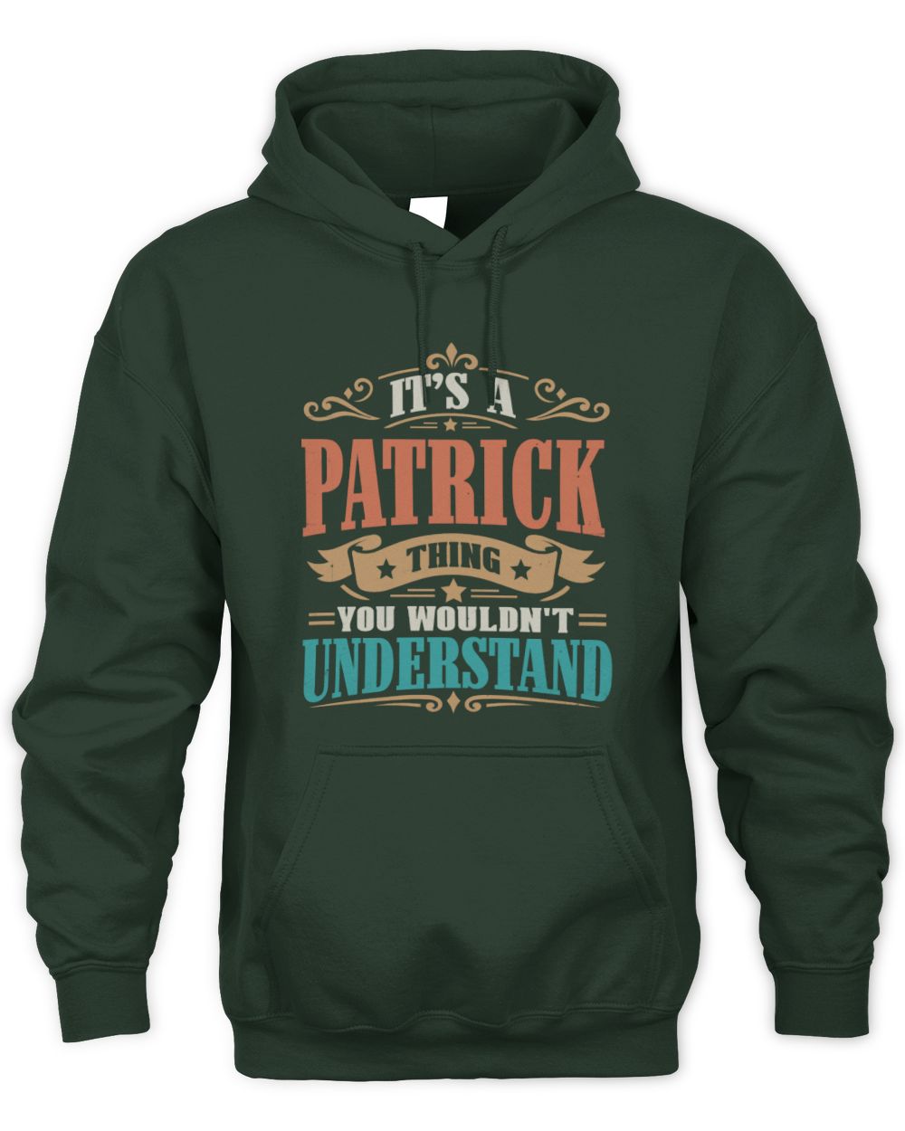 It’s a Name Thing Personalized Retro T-Shirt PATRICK M1-47 / Unisex Hoodie / forest green