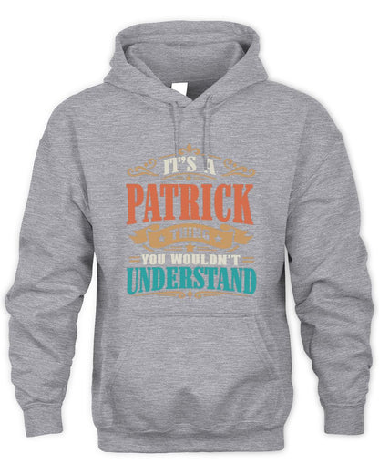 It’s a Name Thing Personalized Retro T-Shirt PATRICK M1-47 / Unisex Hoodie / sport grey