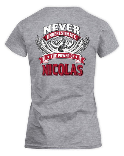 Never Underestimate Your Name Eagle Mountain Shirt NICOLAS M1-61 / Women's Standard T-Shirt / sport grey