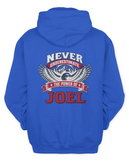 Never Underestimate Your Name Eagle Mountain Shirt JOEL M1-61 / Unisex Hoodie / royal