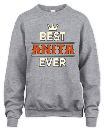 Best Your Name With Crown Shirt ANITA M1-59 / Unisex Sweatshirt / sport grey