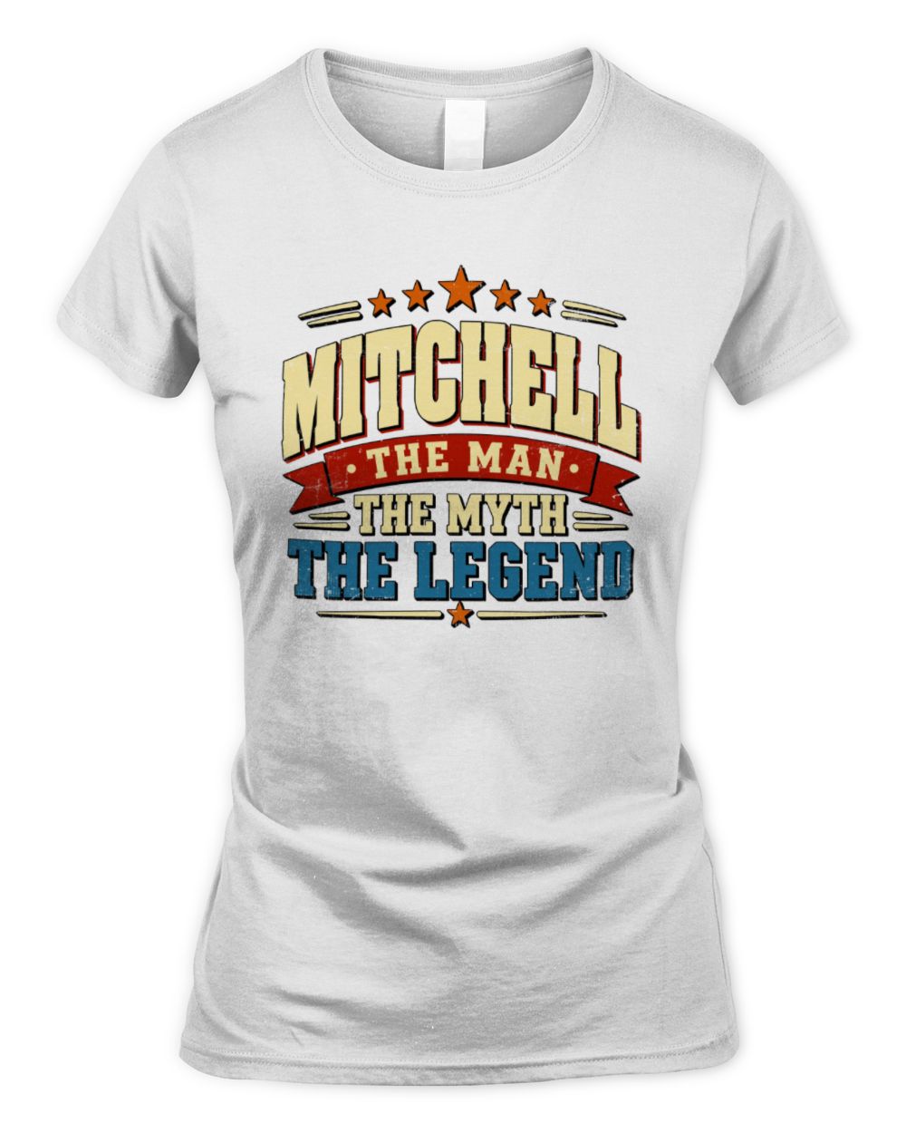 The Man The Myth The Legend Ribbon Vintage T-Shirt MITCHELL M1-56 / Women's Standard T-Shirt / white