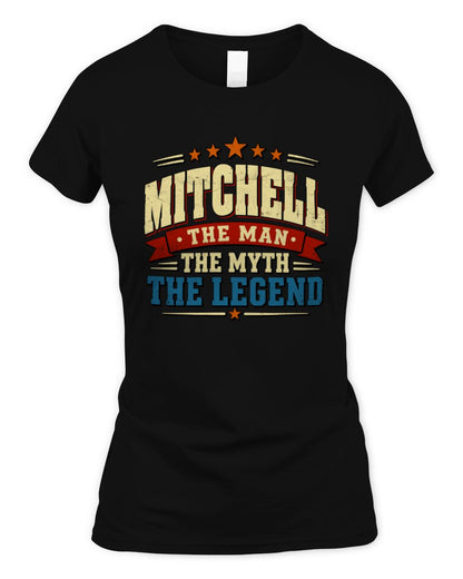 The Man The Myth The Legend Ribbon Vintage T-Shirt MITCHELL M1-56 / Women's Standard T-Shirt / black