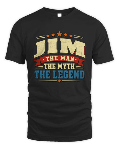 The Man The Myth The Legend Ribbon Vintage T-Shirt JIM M1-56 / Unisex Standard T-Shirt / black