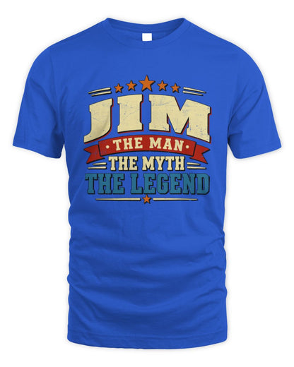 The Man The Myth The Legend Ribbon Vintage T-Shirt JIM M1-56 / Unisex Standard T-Shirt / royal