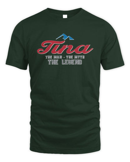 The Man The Myth The Legend Coors Light Beer T-Shirt TINA M1-S84 / Unisex Standard T-Shirt / forest green