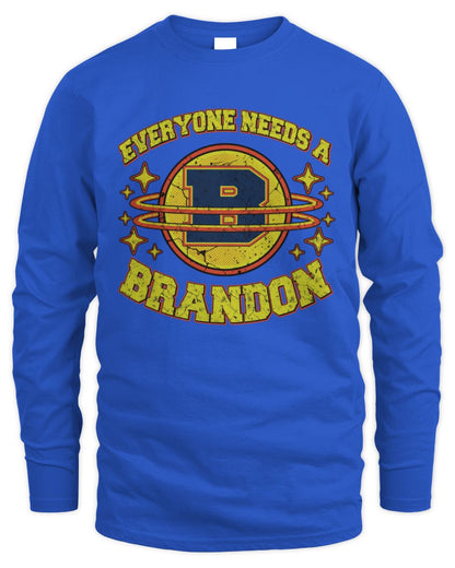 Everyone Needs a Your Name Shirt BRANDON M1-76 / Men's Long Sleeved T-Shirt / royal