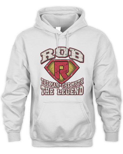 The Man The Myth The Legend Superman Graphic T-Shirt ROB M1-74 / Unisex Hoodie / white
