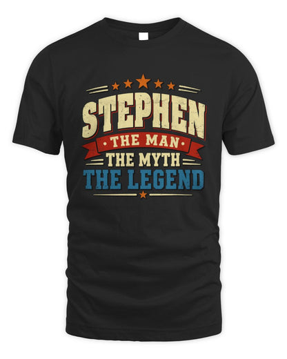 The Man The Myth The Legend Ribbon Vintage T-Shirt STEPHEN M1-56 / Unisex Standard T-Shirt / black