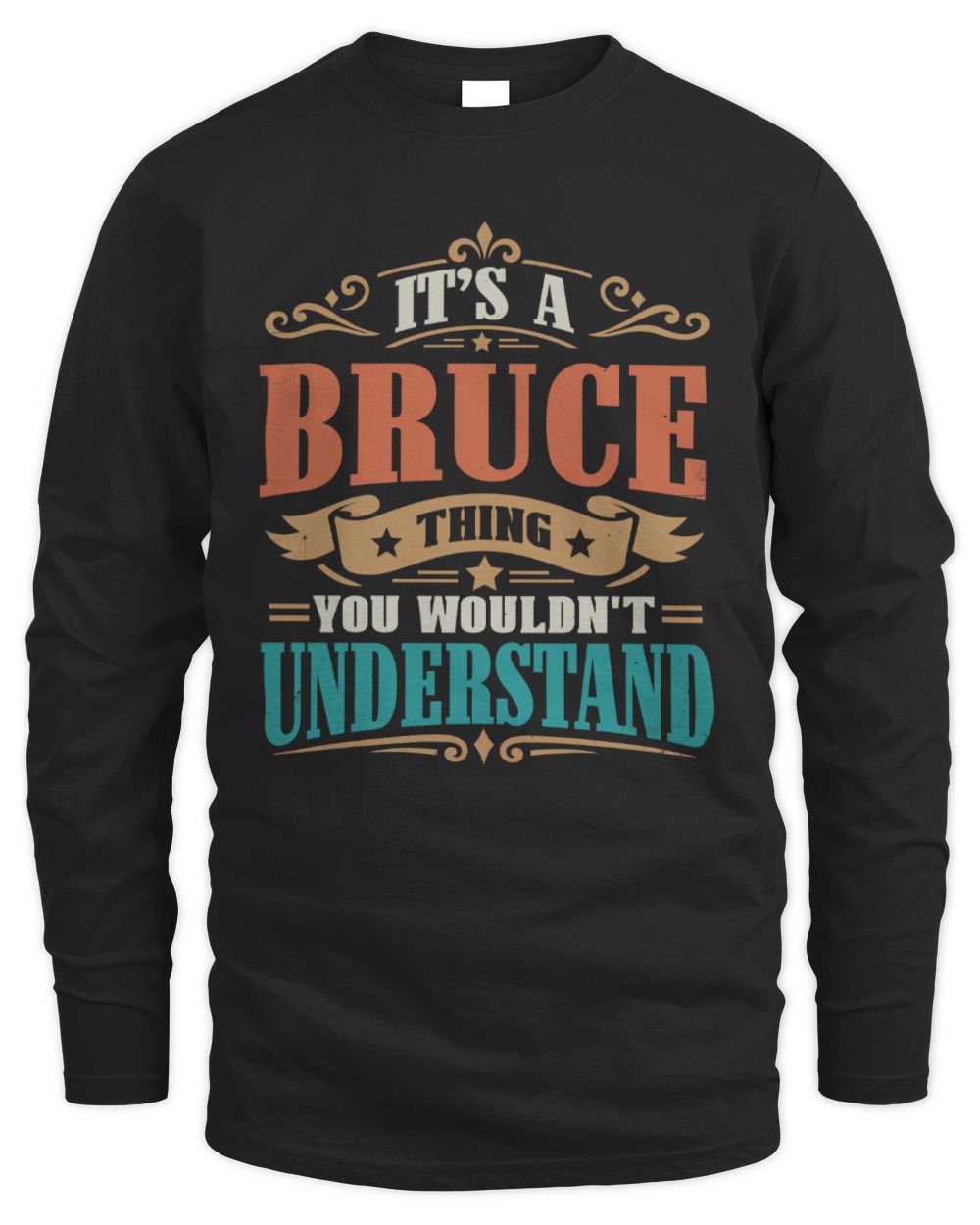 It’s a Name Thing Personalized Retro T-Shirt BRUCE M1-47 / Men's Long Sleeved T-Shirt / black