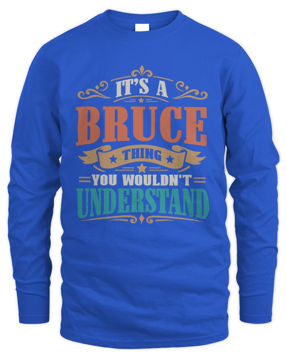 It’s a Name Thing Personalized Retro T-Shirt BRUCE M1-47 / Men's Long Sleeved T-Shirt / royal