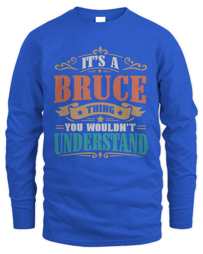 It’s a Name Thing Personalized Retro T-Shirt BRUCE M1-47 / Men's Long Sleeved T-Shirt / royal