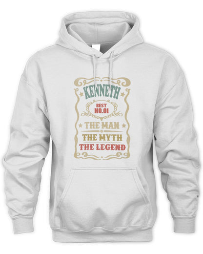 The Man The Myth The Legend Vintage Gold Wine Shirt KENNETH M1-52 / Unisex Hoodie / white