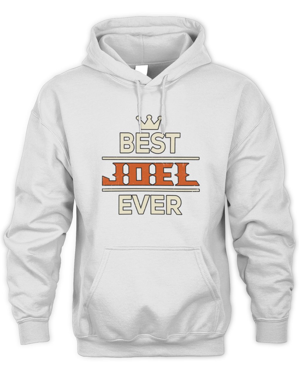 Best Your Name With Crown Shirt JOEL M1-59 / Unisex Hoodie / white