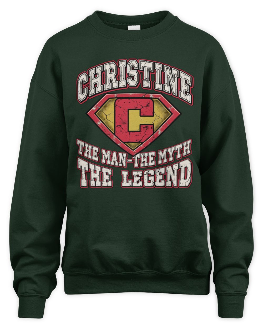 The Man The Myth The Legend Superman Graphic T-Shirt CHRISTINE M1-74 / Unisex Sweatshirt / forest green