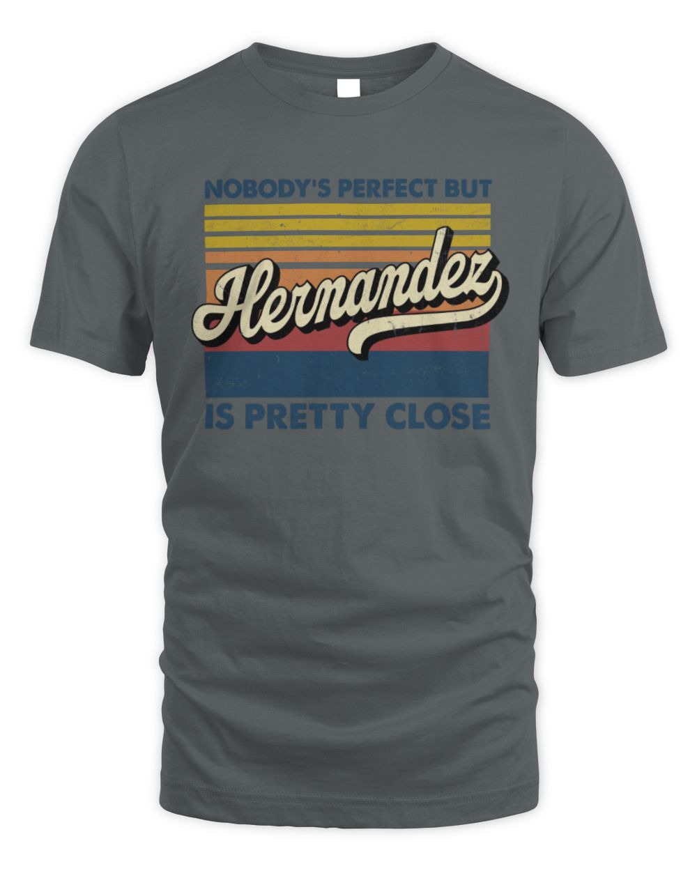 Nobody's Perfect But Your Name Is Pretty Close Retro Shirt HERNANDEZ M1-65 / Unisex Standard T-Shirt / charcoal