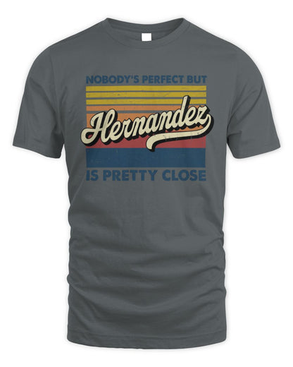 Nobody's Perfect But Your Name Is Pretty Close Retro Shirt HERNANDEZ M1-65 / Unisex Standard T-Shirt / charcoal