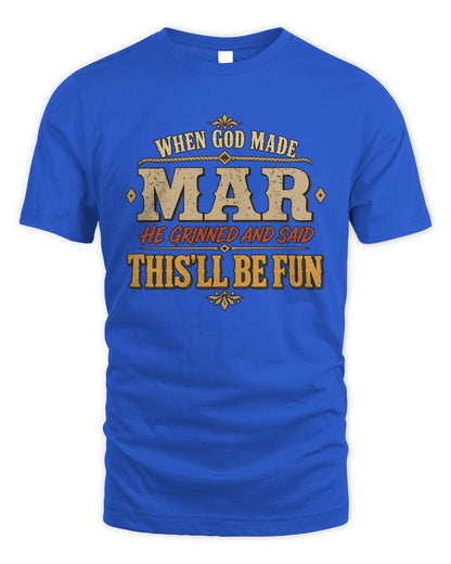 When God Made Your Name Funny Western T-Shirt MAR M1-81 / Unisex Standard T-Shirt / royal