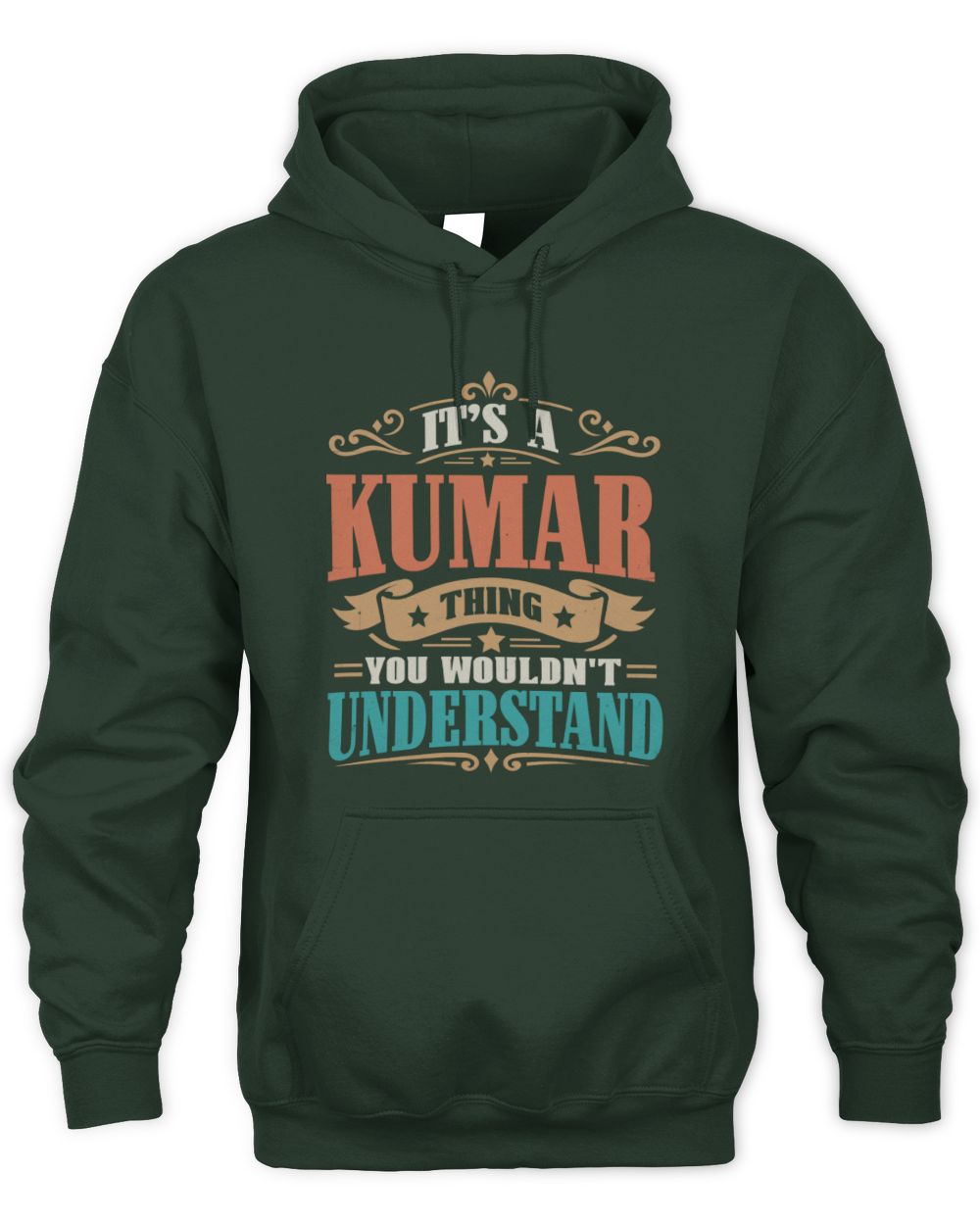 It’s a Name Thing Personalized Retro T-Shirt KUMAR M1-47 / Unisex Hoodie / forest green