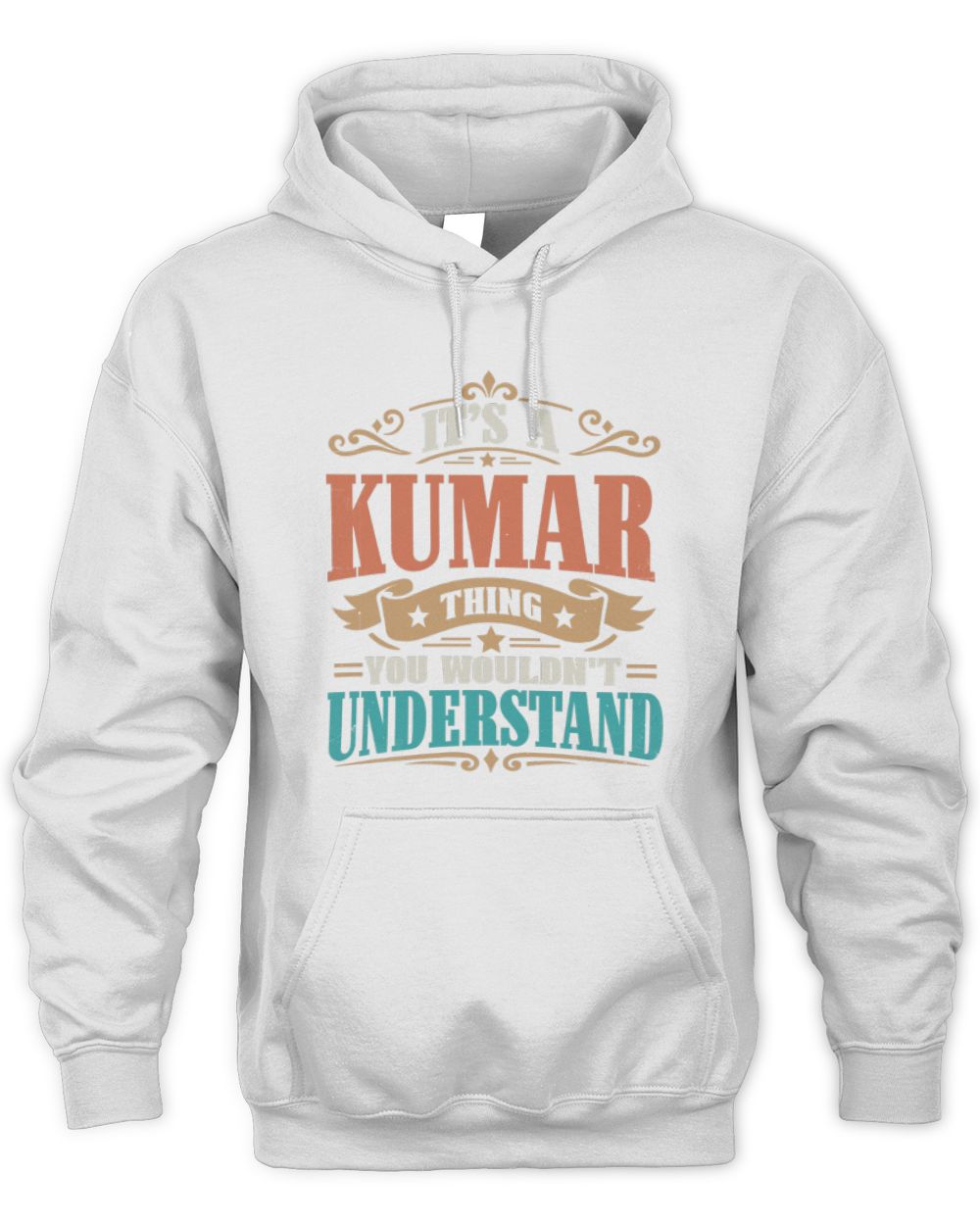 It’s a Name Thing Personalized Retro T-Shirt KUMAR M1-47 / Unisex Hoodie / white