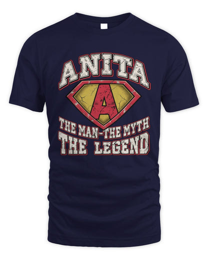 The Man The Myth The Legend Superman Graphic T-Shirt ANITA M1-74 / Unisex Standard T-Shirt / navy