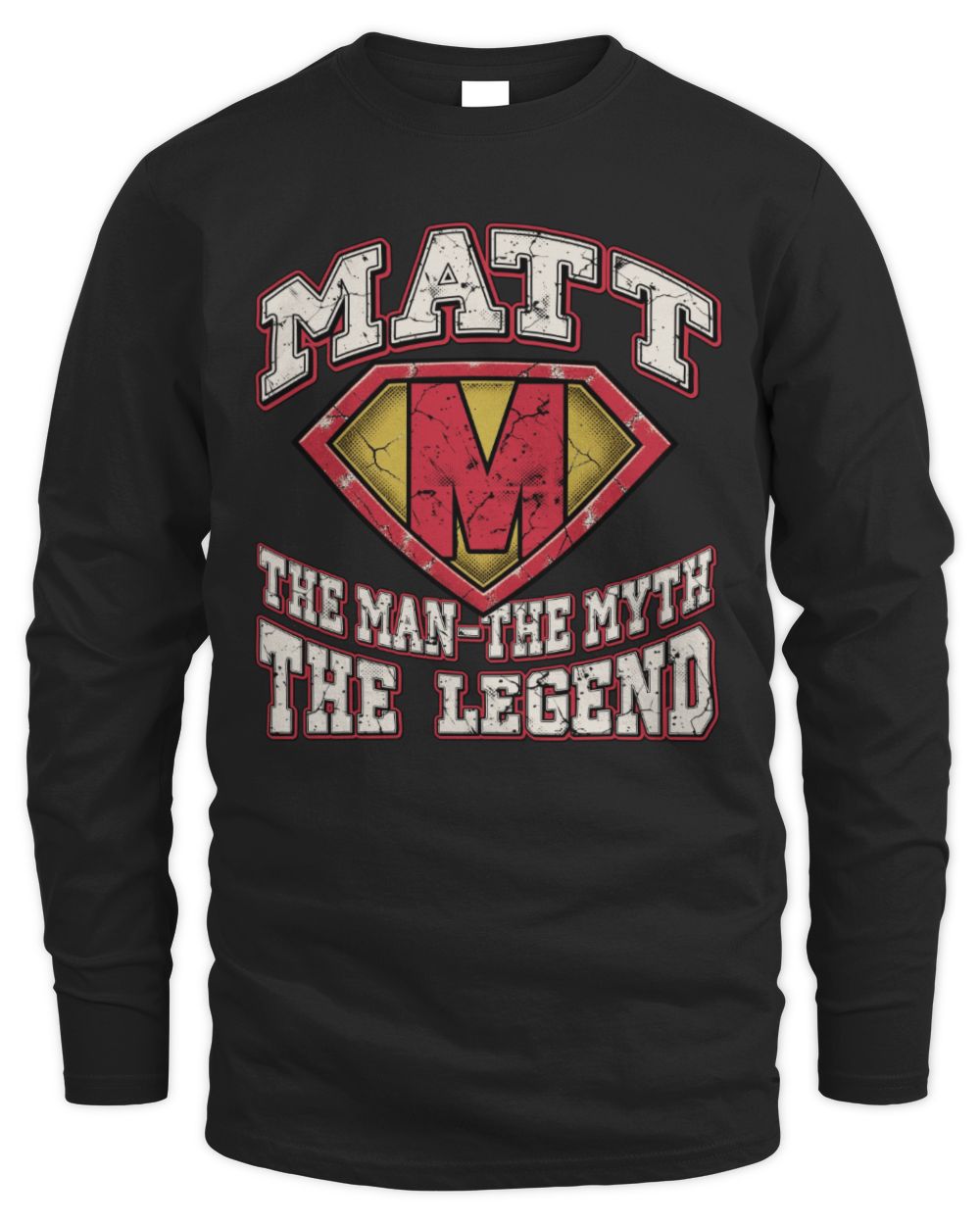 The Man The Myth The Legend Superman Graphic T-Shirt MATT M1-74 / Men's Long Sleeved T-Shirt / black