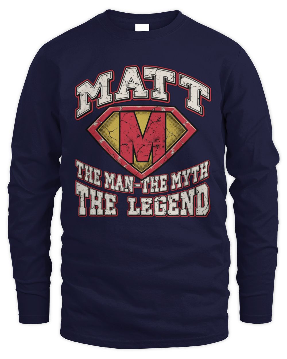 The Man The Myth The Legend Superman Graphic T-Shirt MATT M1-74 / Men's Long Sleeved T-Shirt / navy